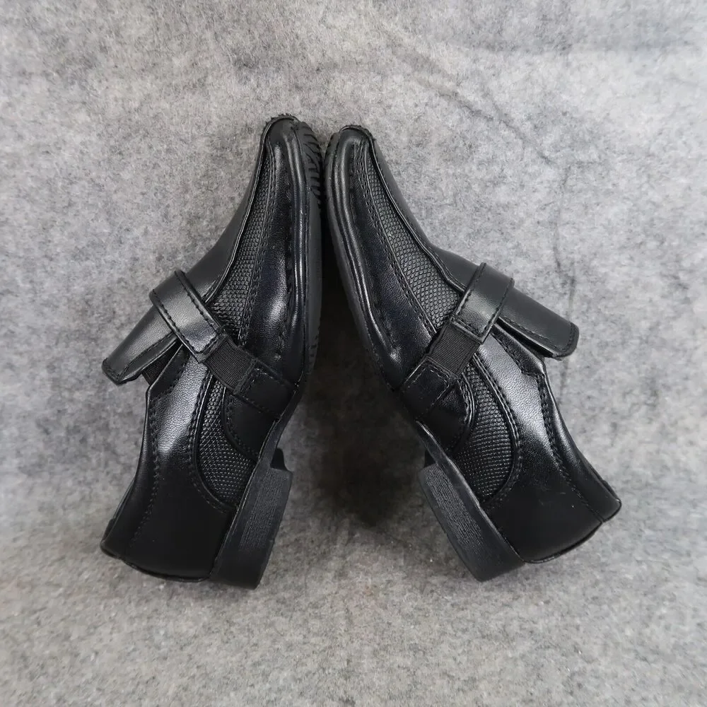 Bonafini Shoes Kids 7 Dress Loafers Slip On Leather Black Classic Toddler Boys